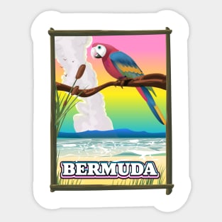 Bermuda travel poster. Sticker